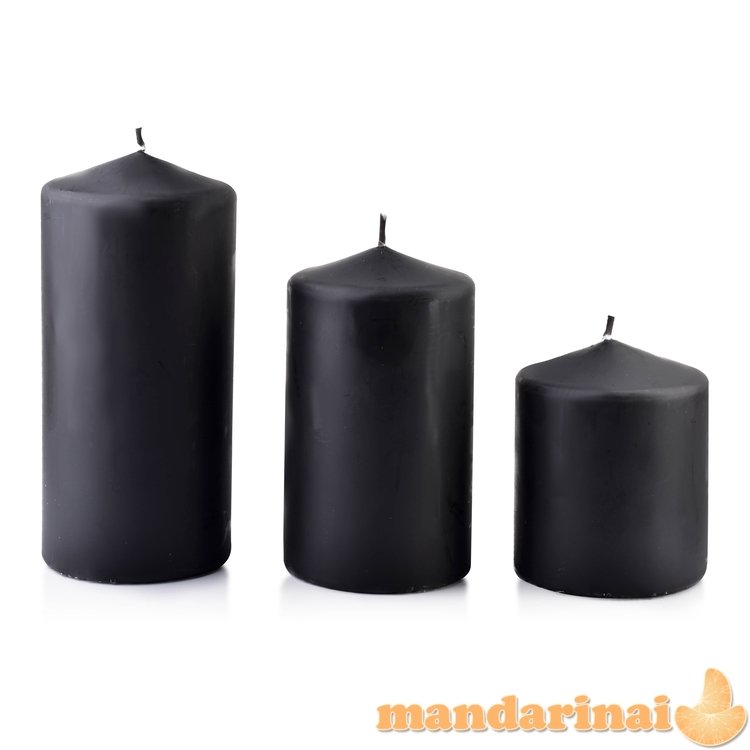 CLASSIC CANDLES cilindro formos žvakė 8xh10cm - juoda