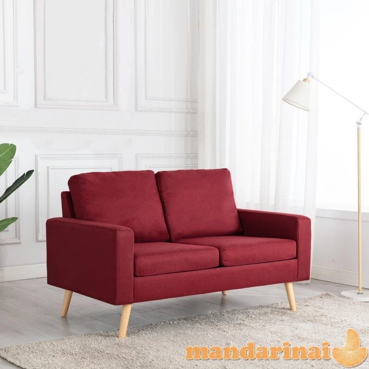 Dvivietė sofa, raudonojo vyno spalvos, audinys