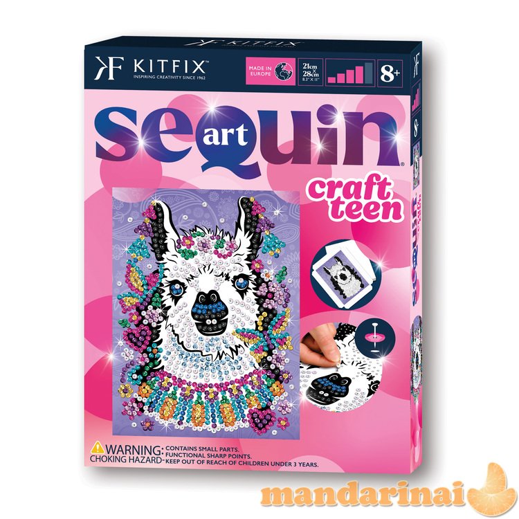 KITFIX DIY „Sequin Art Teen“ rinkinys „Lama“