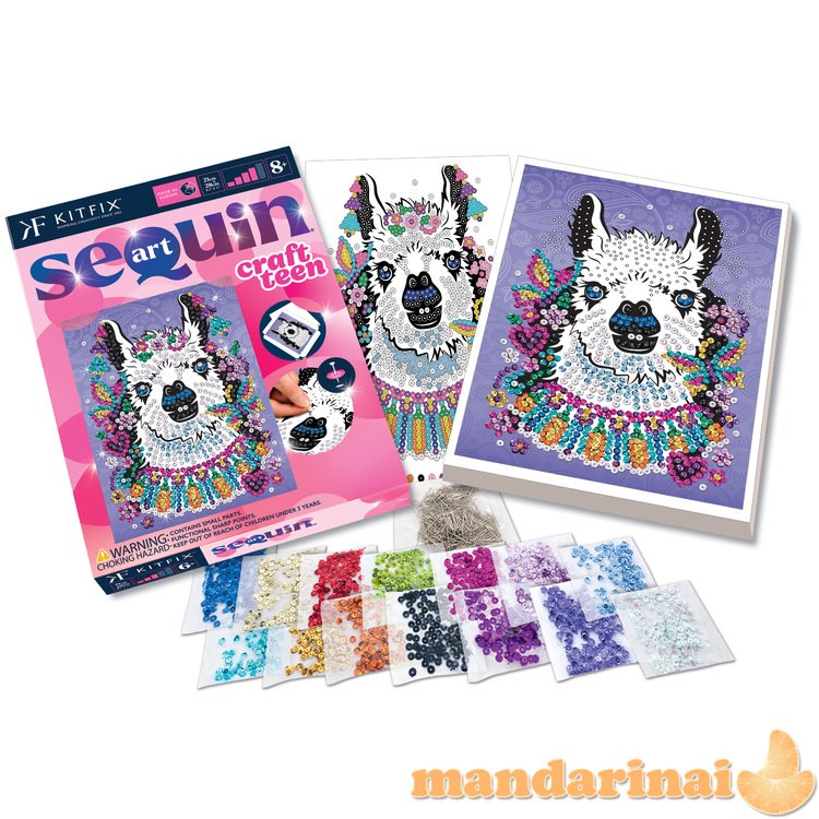 KITFIX DIY „Sequin Art Teen“ rinkinys „Lama“