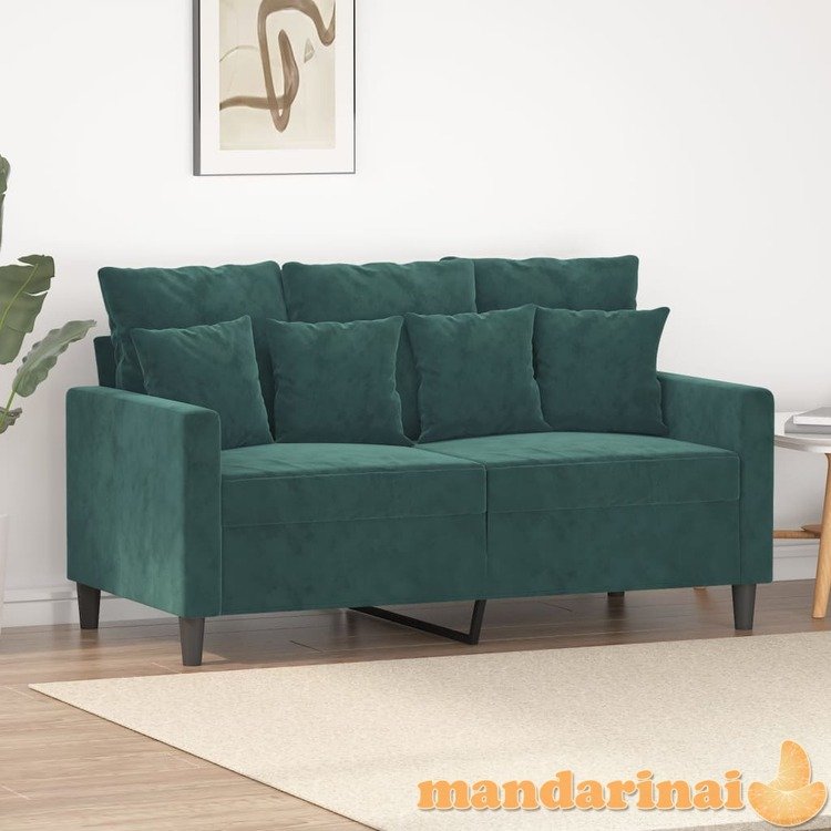 Dvivietė sofa, tamsiai žalios spalvos, 120cm, aksomas