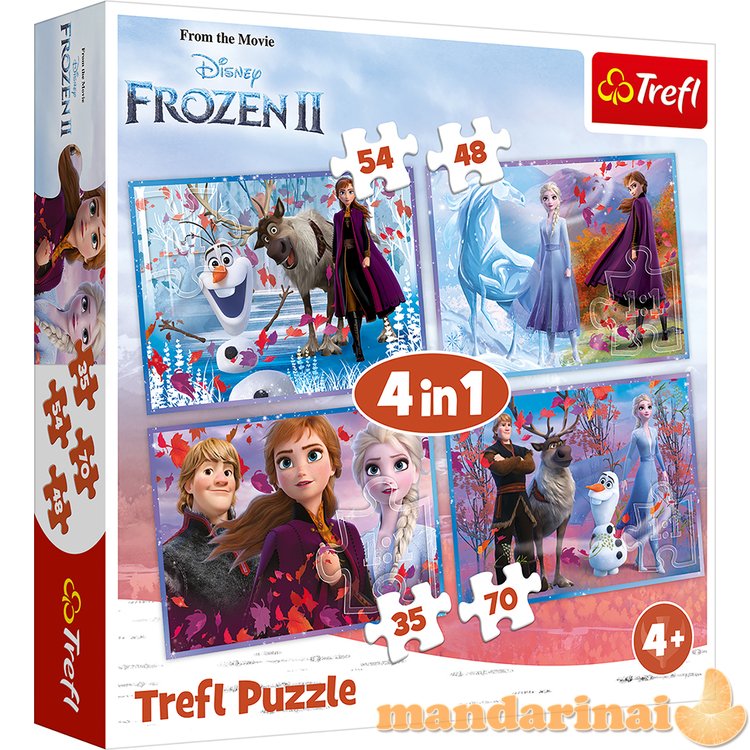 TREFL FROZEN 4 dėlionių rinkinys „Ledo šalis 2“