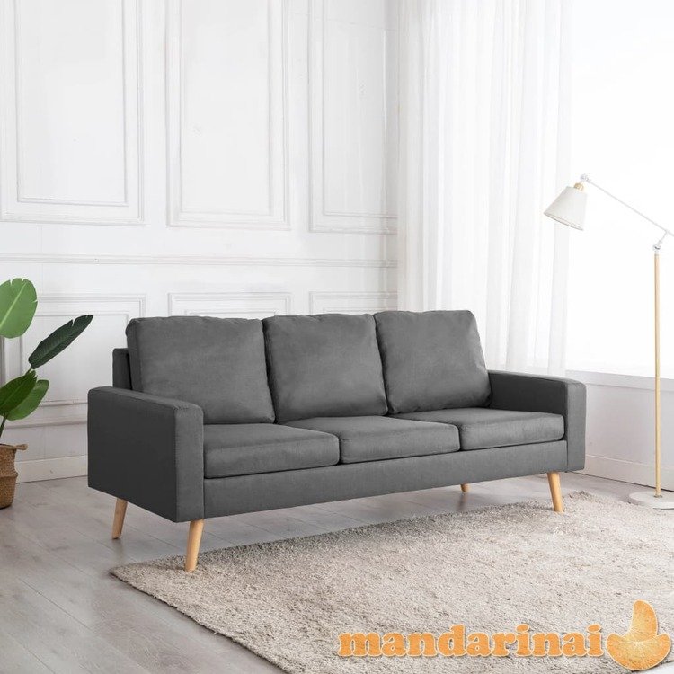 Trivietė sofa, šviesiai pilkos spalvos, audinys