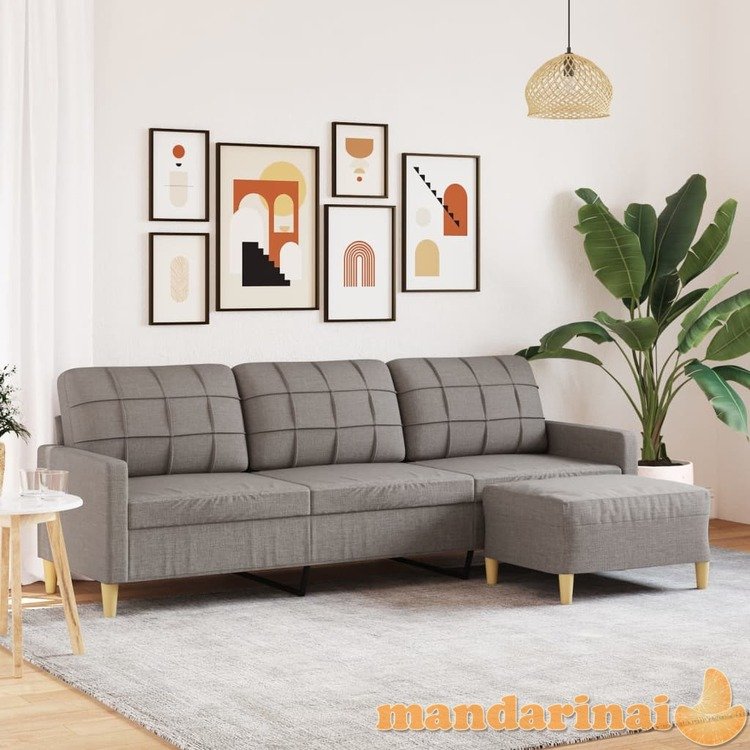 Trivietė sofa su pakoja, taupe spalvos, 210cm, audinys