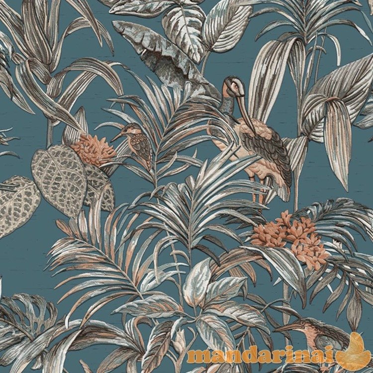 Dutch wallcoverings tapetai bird-of-paradise, mėlynos spalvos