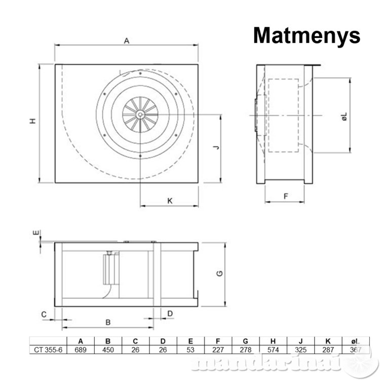 Ventiliatorius Systemair CT 355-6