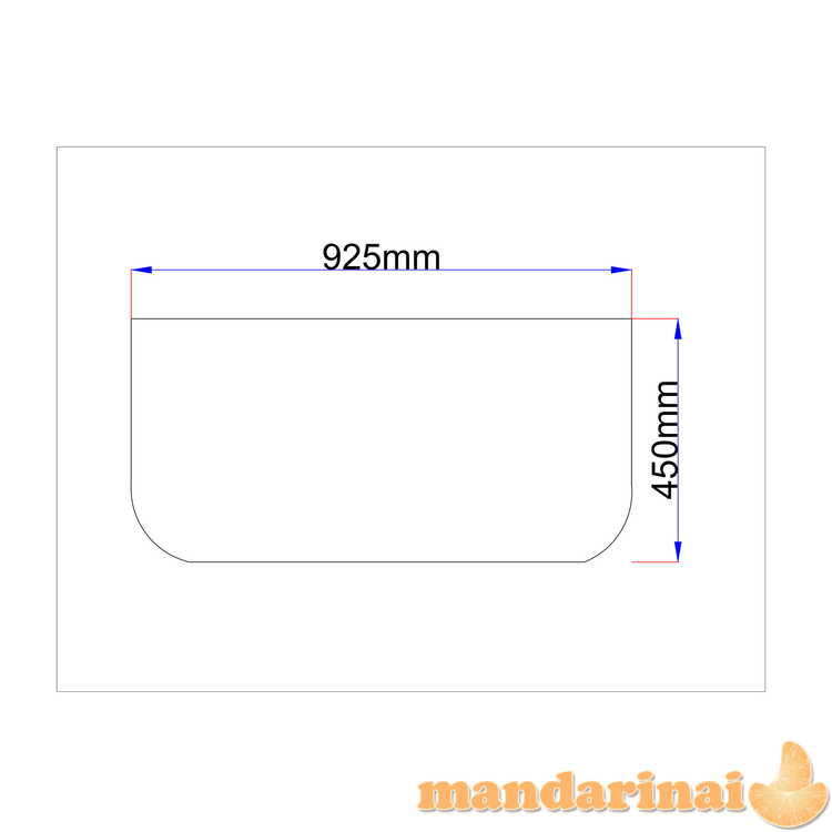 Spintelių stiklas 925x450 skaidrus