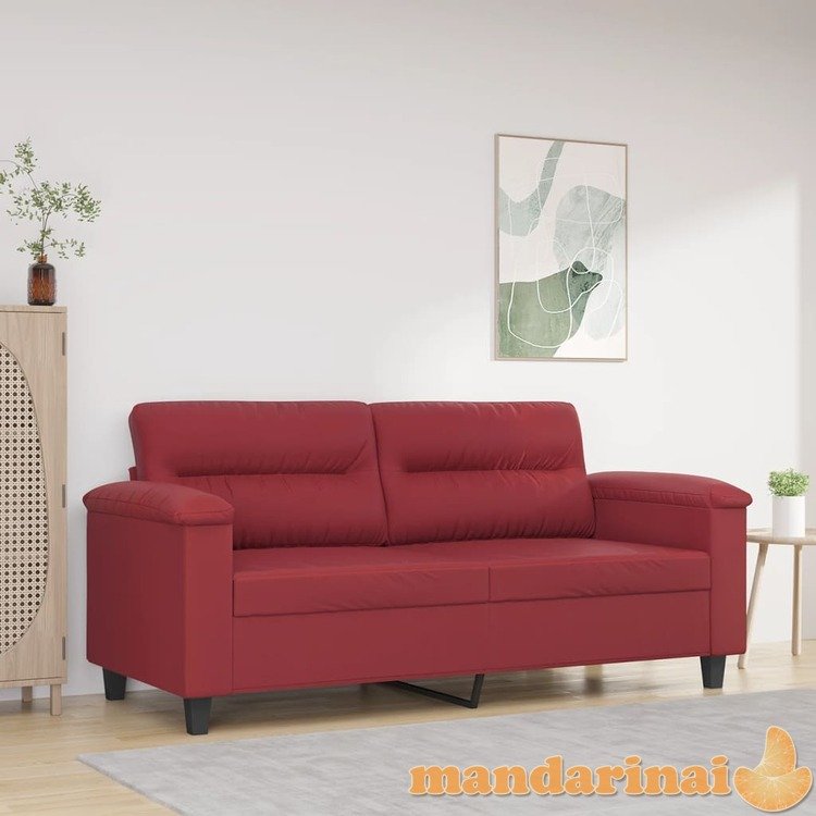 Dvivietė sofa, raudonojo vyno spalvos, 140cm, dirbtinė oda