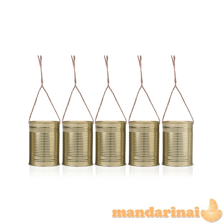 Decorative cans, gold, 10 x 7cm (1 pkt / 5 pc.)