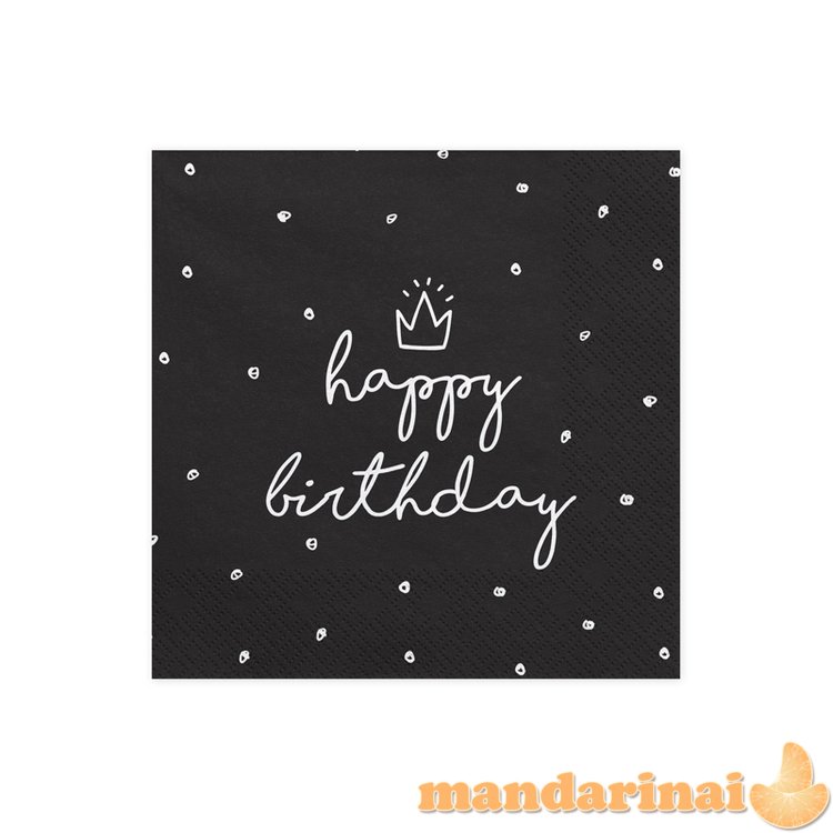 Napkins Happy Birthday, 33x33 cm (1 pkt / 20 pc.)