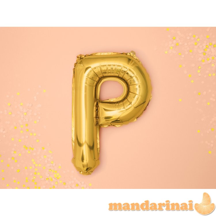 Foil Balloon Letter P , 35cm, gold, 1piece