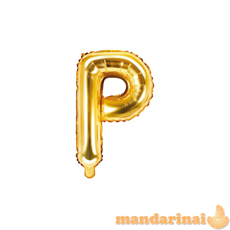 Foil Balloon Letter P , 35cm, gold, 1piece