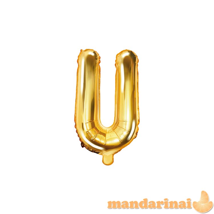 Foil Balloon Letter U , 35cm, gold