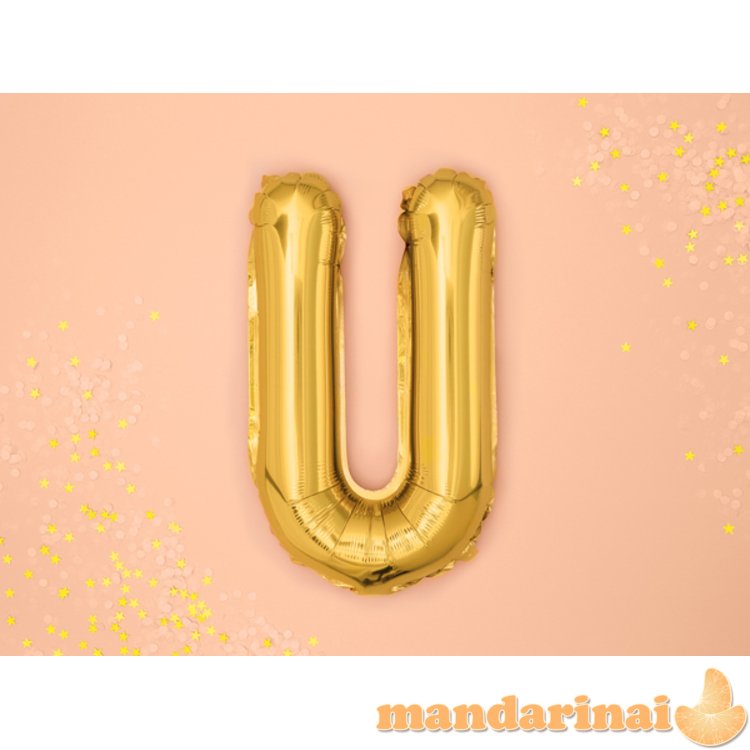 Foil Balloon Letter U , 35cm, gold