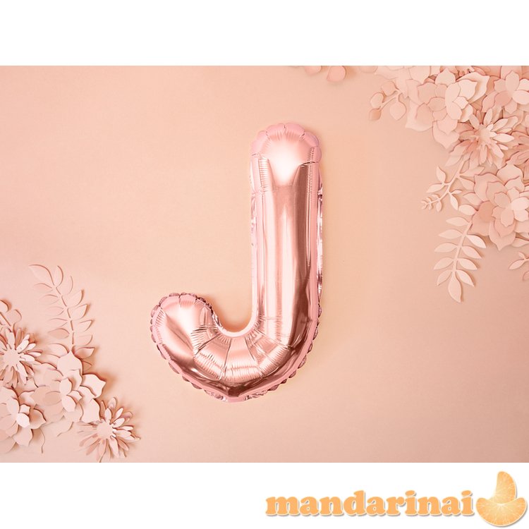 Foil Balloon Letter J , 35cm, rose gold