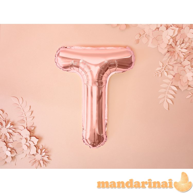 Foil Balloon Letter T , 35cm, rose gold