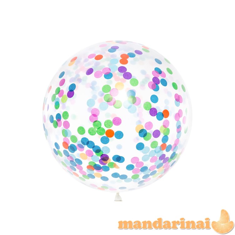 Confetti balloon - circles, 1m, mix