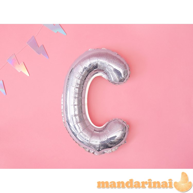 Foil Balloon Letter C , 35cm, holographic