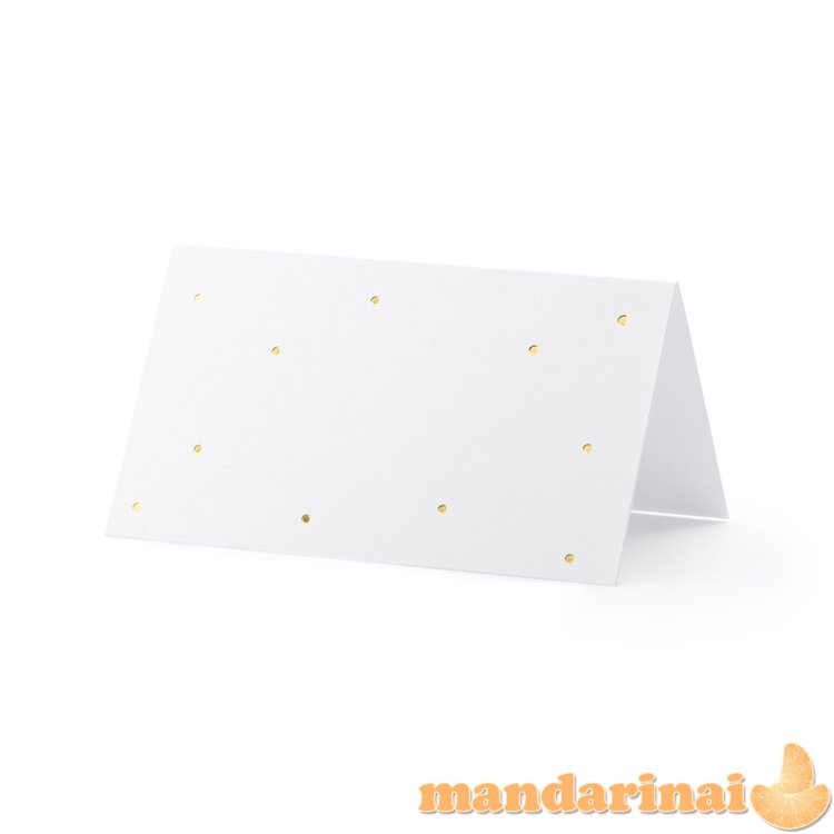 Place cards - Dots, gold, 9.5x5.5cm (1 pkt / 10 pc.)