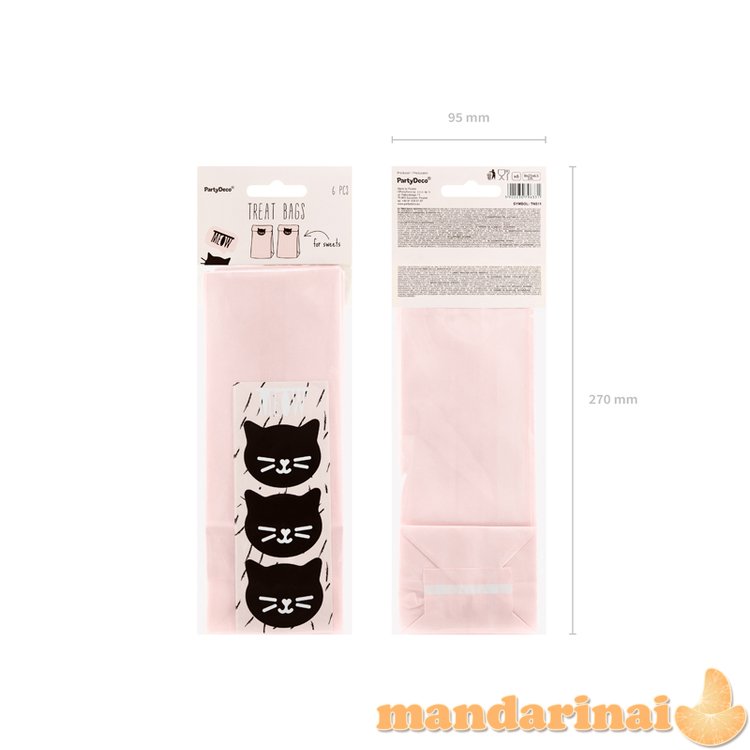 Treat bags Cat, 8x18x6cm (1 pkt / 6 pc.)