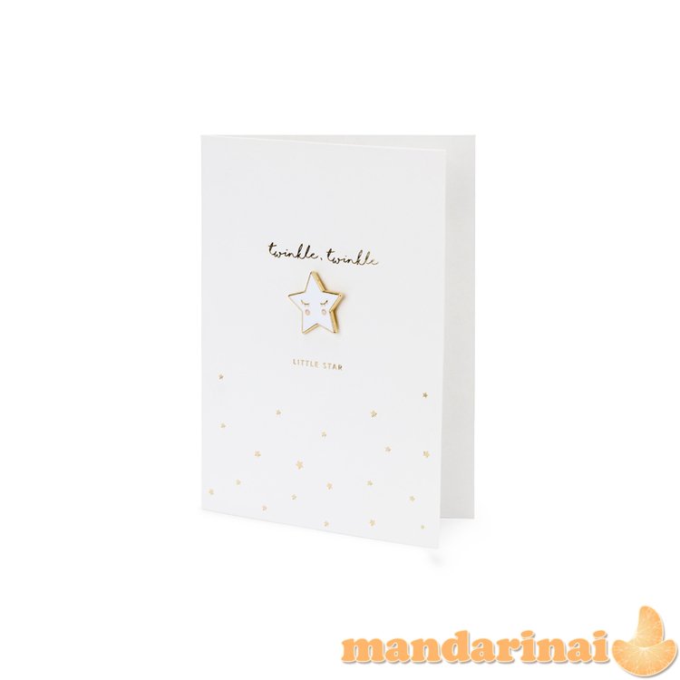 Card with enamel pin Star, 10.5x14.8cm