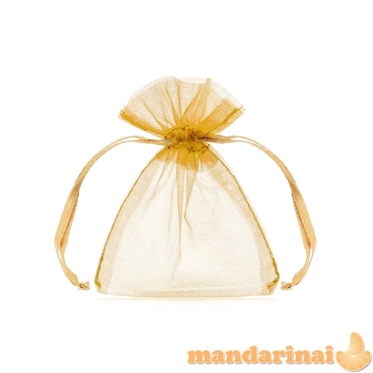 Organza pouches, gold, 10cm (1 pkt / 10 pc.)