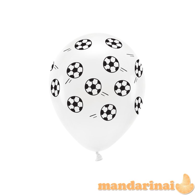 Pastel Eco Balloons 33 cm, Footballs (1 pkt / 6 pc.)