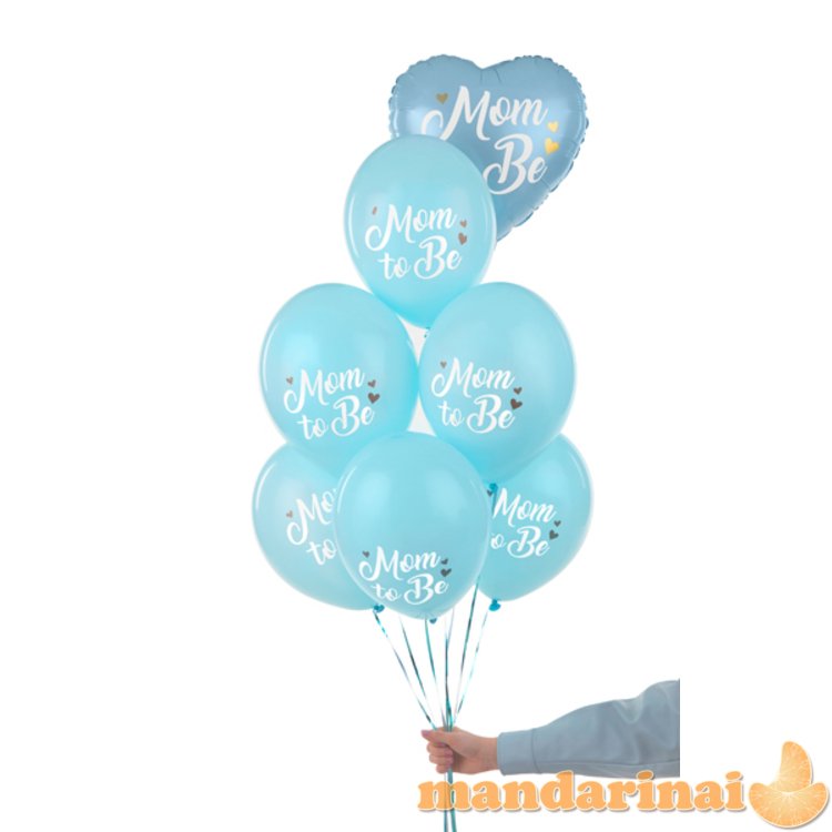 Balloons 30 cm, Mom to Be, Pastel Light Blue (1 pkt / 50 pc.)