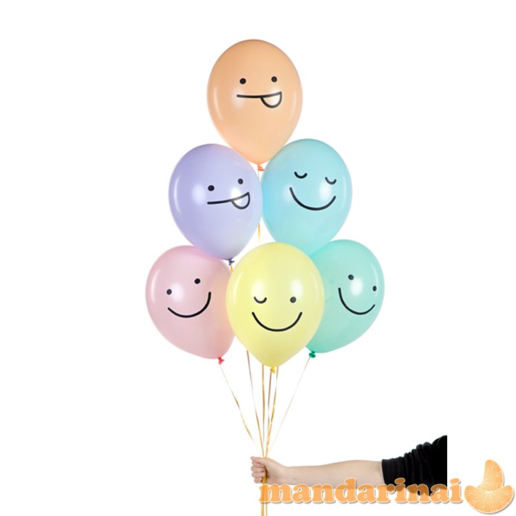 Balloons 30 cm, Faces, mix (1 pkt / 50 pc.)