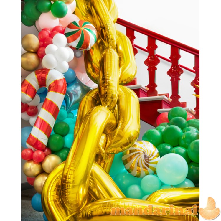 Foil balloon garland Chain, gold (1 pkt / 14 pc.)