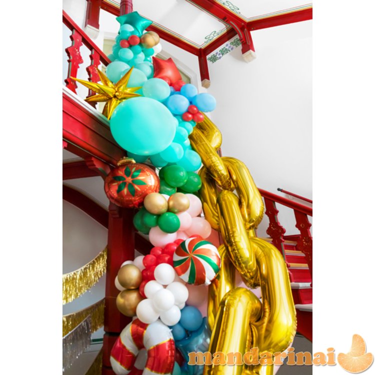 Foil balloon garland Chain, gold (1 pkt / 14 pc.)