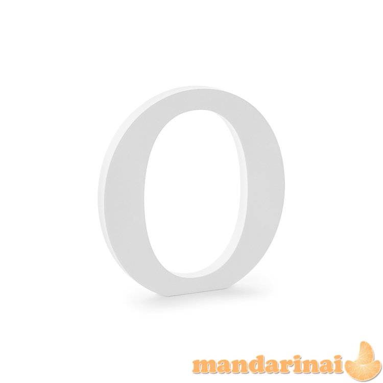 Wooden letter O, white, 19.5x20.5cm