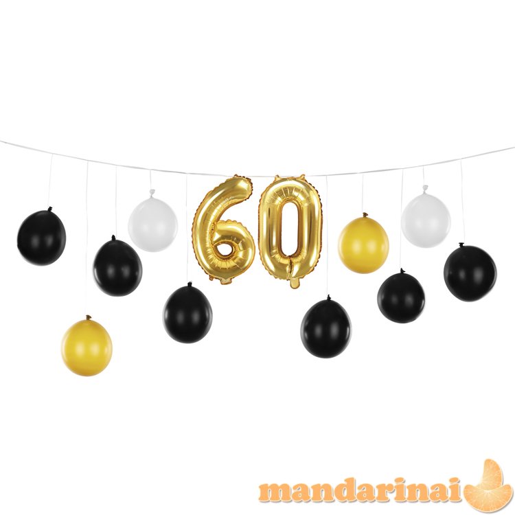 Balloon garland 3in1 - 60th birthday, mix, 260x32cm