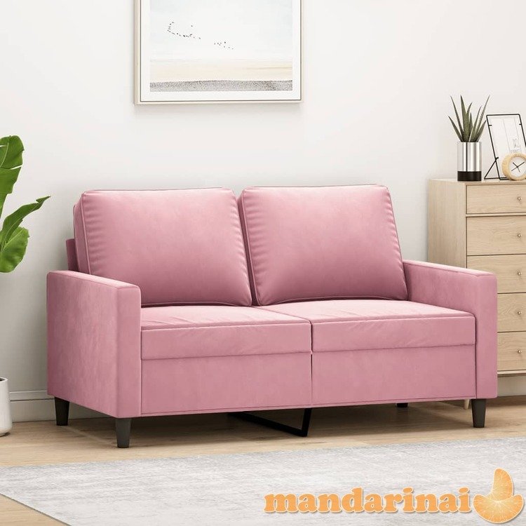 Dvivietė sofa, rožinės spalvos, 120cm, aksomas