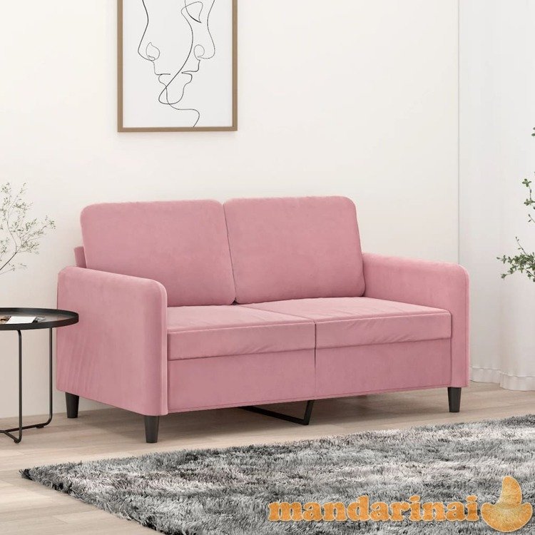 Dvivietė sofa, rožinės spalvos, 120cm, aksomas