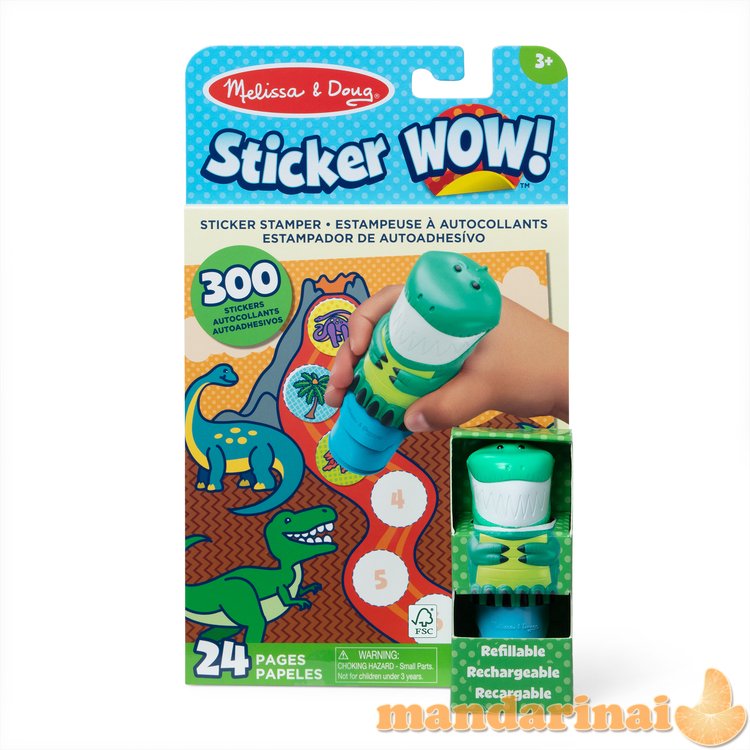 MELISSA & DOUG „Sticker WOW!“ veiklos knygelė „Dinozauras“