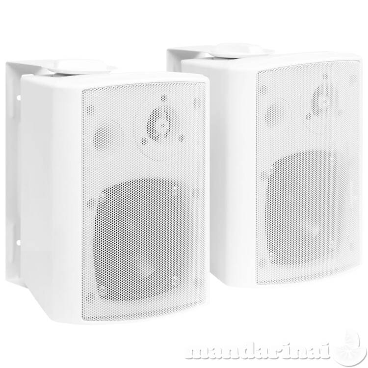 Prie sienos montuojami stereo garsiakalbiai, 2vnt., balti, 80w