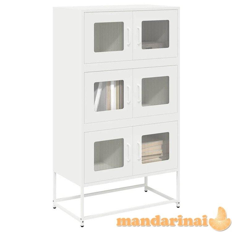 Highboard white 68x39x123 cm plienas