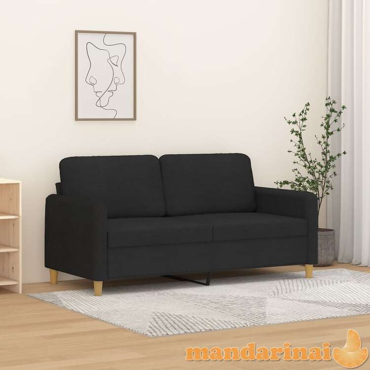 Dvivietė sofa, juodos spalvos, 140cm, audinys