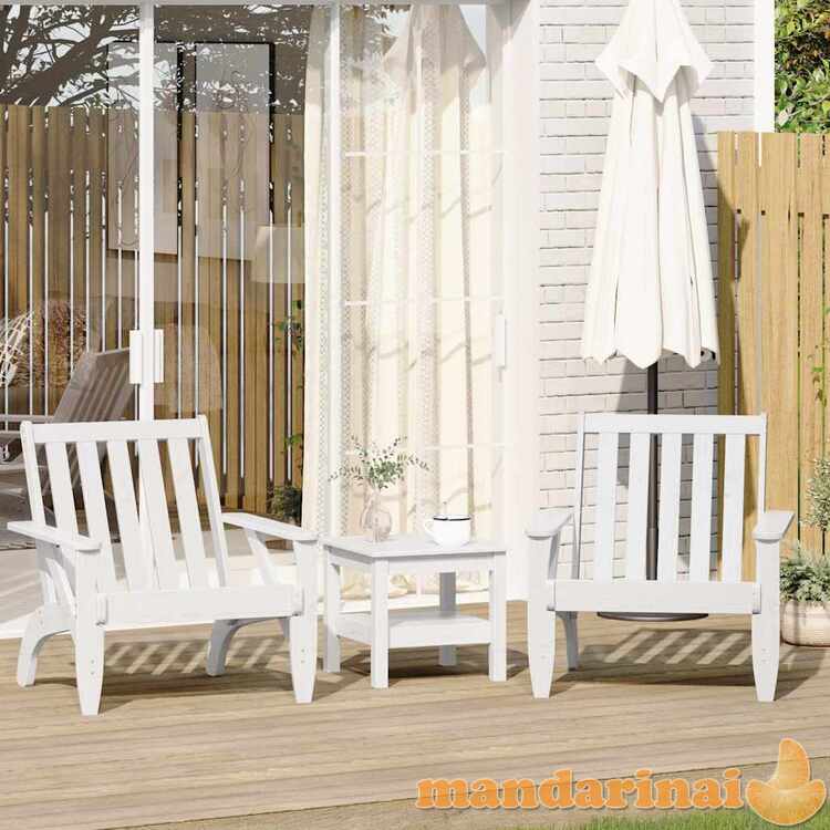 Garden adirondack kėdės 2 vnt baltos medžio masyvo pušies