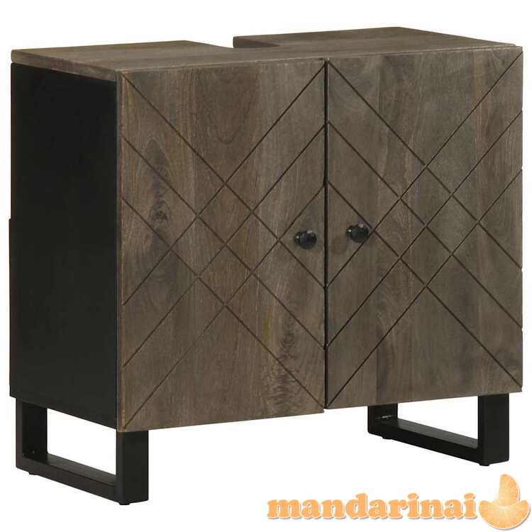 Kriauklė spintelė juoda 62x33x58 cm masyvo medžio mango