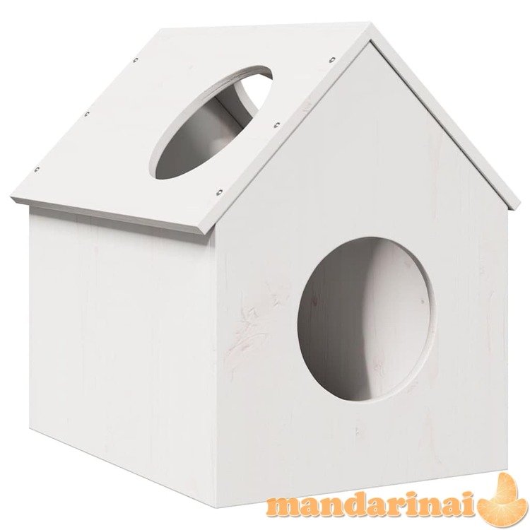 Cat house balta 41x50x50 cm pušies masyvo