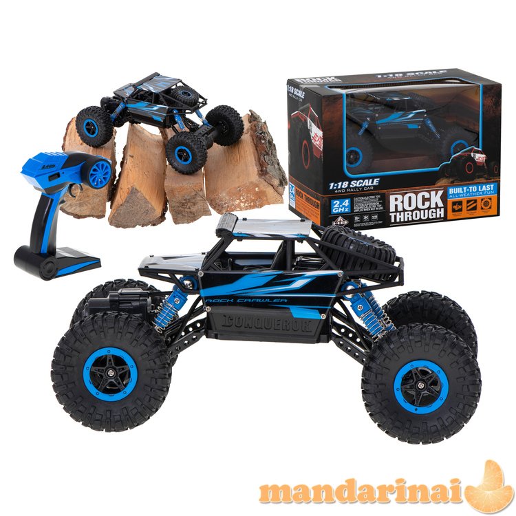 RC automobilis Rock Crawler HB 2.4GHz 1:18 mėlynas