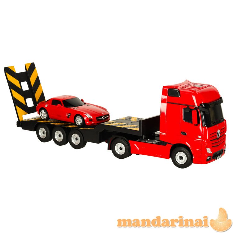 RC automobilis 1:26 Mercedes-Benz Actros raudonas