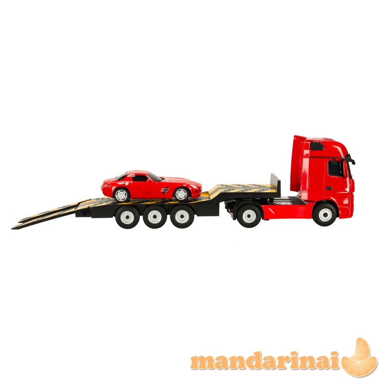 RC automobilis 1:26 Mercedes-Benz Actros raudonas