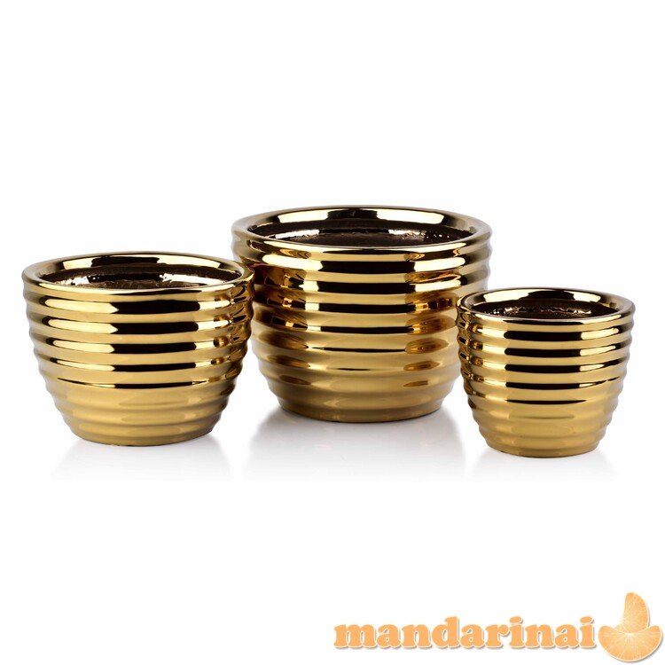 NEVA GOLD Rinkinys 3 puodų 28,5x28,5x20/21,5x21,5x16,5/17x17x14,5 cm.