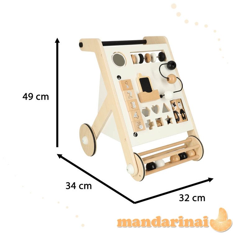 Medinė stūmimo mokomoji vaikštynė su rūšiuotoju