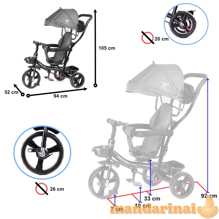 Trike Fix Lite pilkos spalvos triratis