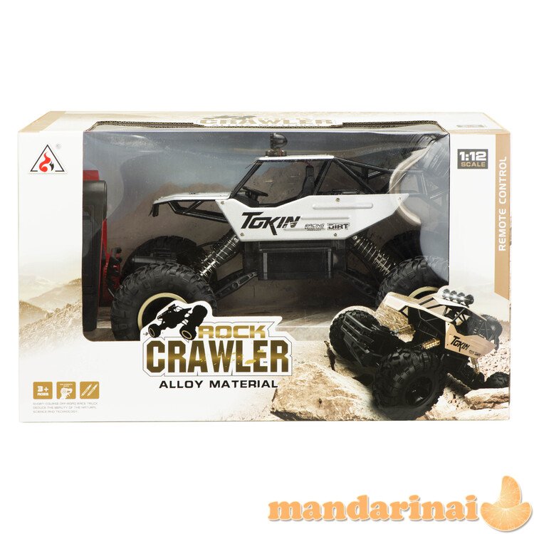 RC automobilis Rock Crawler 1:12 4WD METAL sidabras