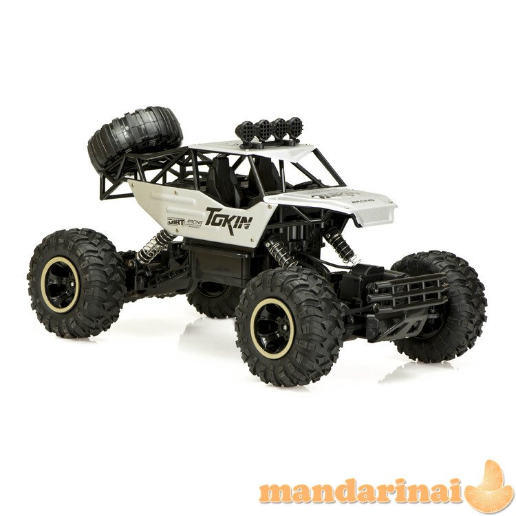 RC automobilis Rock Crawler 1:12 4WD METAL sidabras